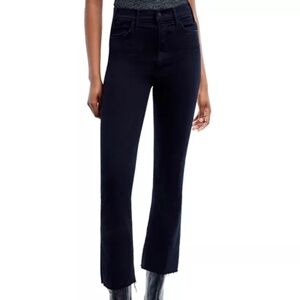 The Hustler High Rise Flare Leg Ankle Jeans-black